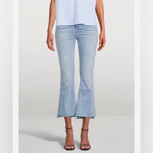 Frame Le Crop Mini Boot jeans light wash frayed hem size 27